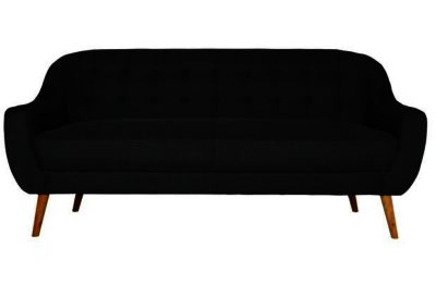 Hygena Lexie Retro Large Fabric Sofa - Grey